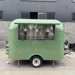 10FT Matte Green Airstream Food Trailer for Street Food