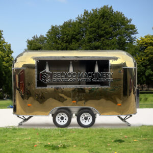 13FT Gold Airstream Food Trailer for Private Catering