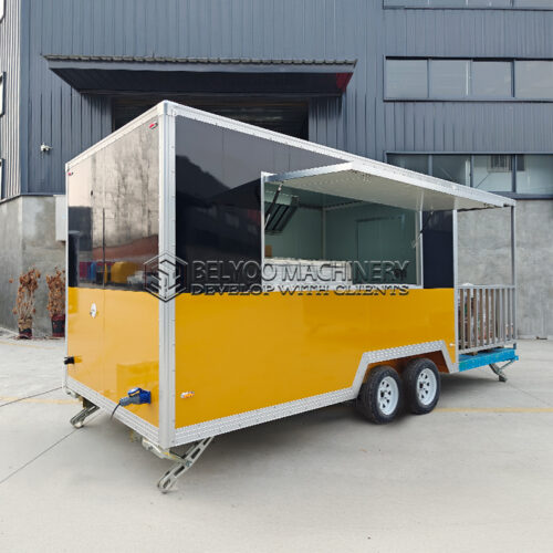 16.5FT Black and Yellow Single Window Square Food Trailer