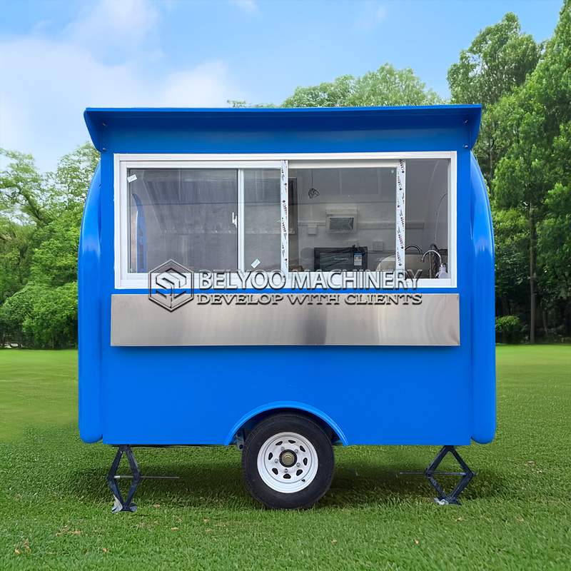 Blue Small Round Food Trailer