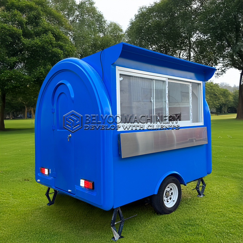 Blue Small Round Food Trailer