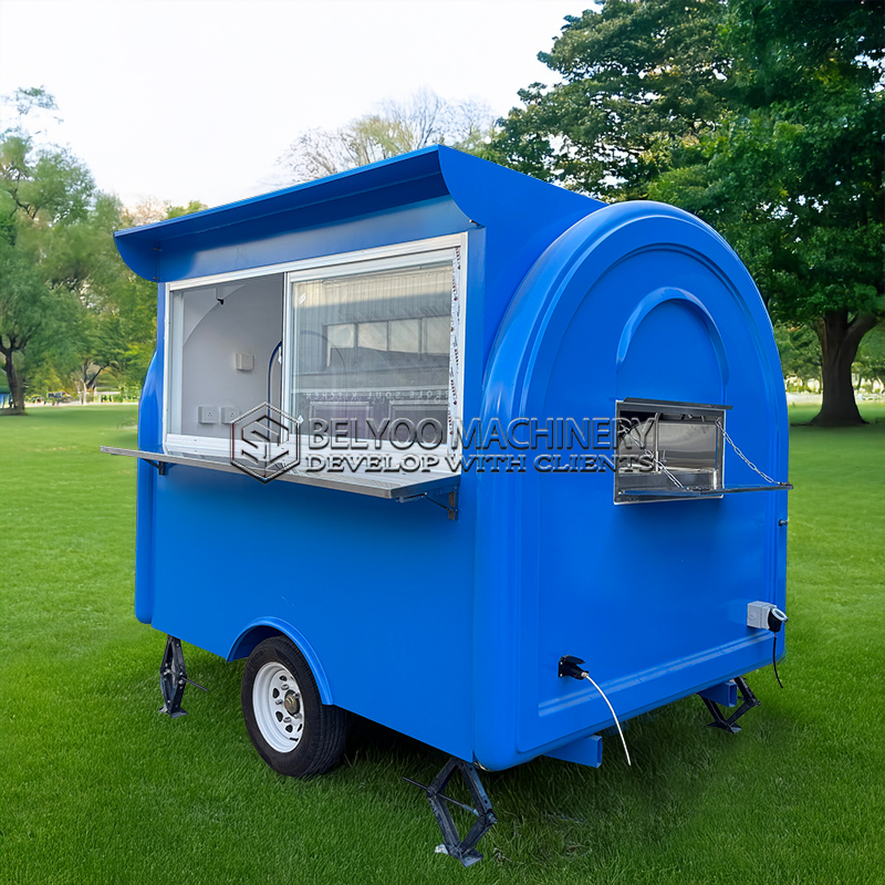 Blue Small Round Food Trailer