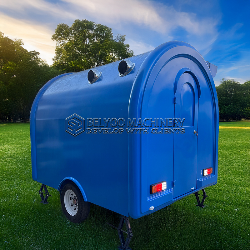 Blue Small Round Food Trailer