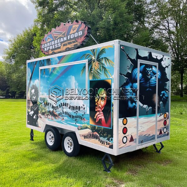 13FT Full Sticker Square Food Trailer for Food Festivals and Fairs
