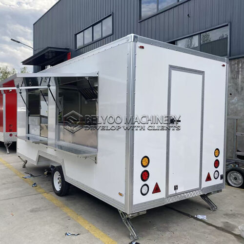 16.5FT Double Windows White Square Food Trailer