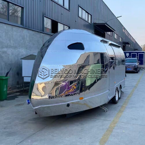 16.5FT Mirror Bullet-shaped Airstream Food Trailer