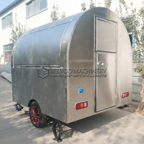8FT Stainless Steel Small Round Food Trailer