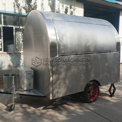 8FT Stainless Steel Small Round Food Trailer