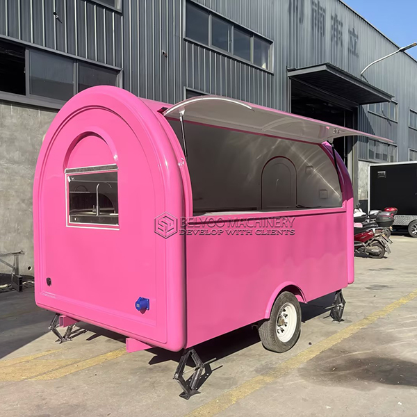 10FT Pink Small Round Food Trailer - Image 2