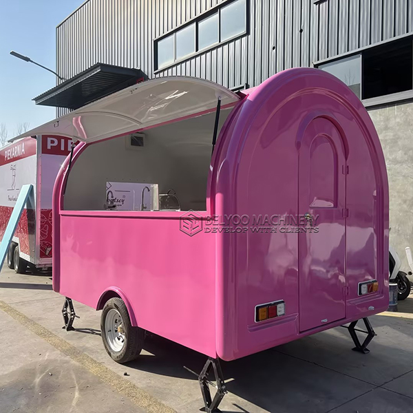 10FT Pink Small Round Food Trailer - Image 3