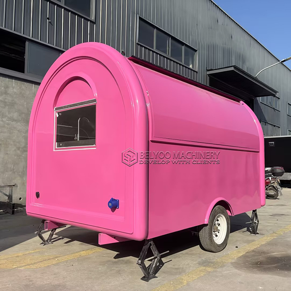 10FT Pink Small Round Food Trailer - Image 4