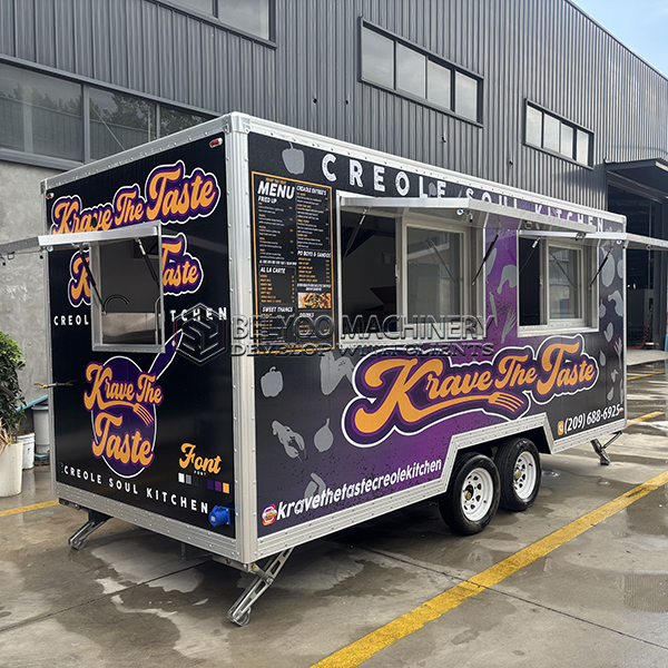 13FT Full Sticker Double Windows Square Food Trailer