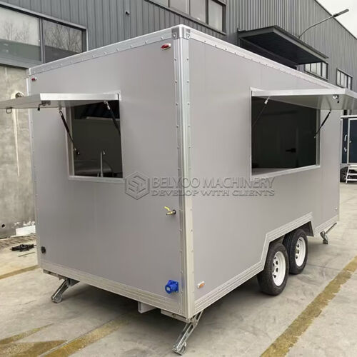 13FT Grey Single Window Square Food Trailer
