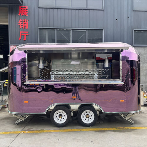 13FT Purple Airstream Food Trailer for Promotional Events
