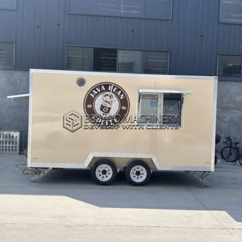 13FT Warm Beige Sticker Square Food Trailer