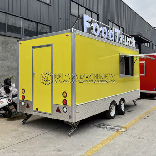 15FT Yellow Square Food Trailer with LED Light
