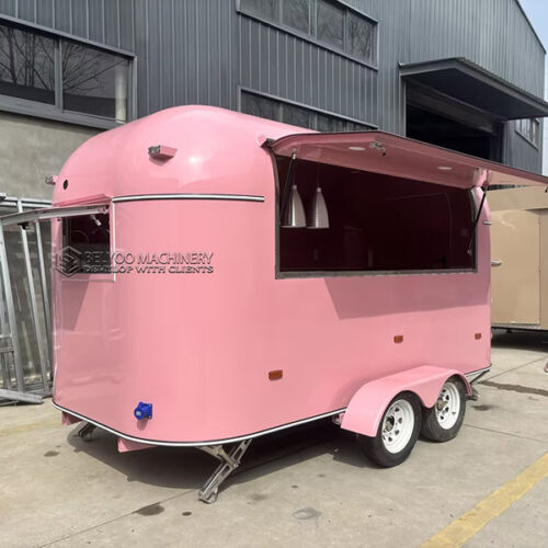 13FT Pink Airstream Food Trailer for Festival Catering