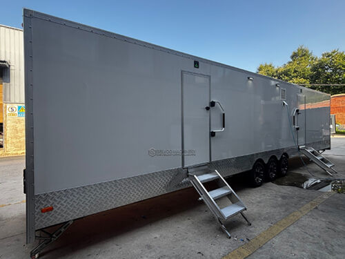 35.4FT 2 Station Toilet Trailer Mobile Portable Toilet Trailer for Outdoor Activities