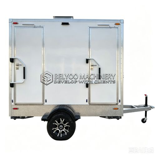 10FT White 2 Station Portable Toilet Trailer