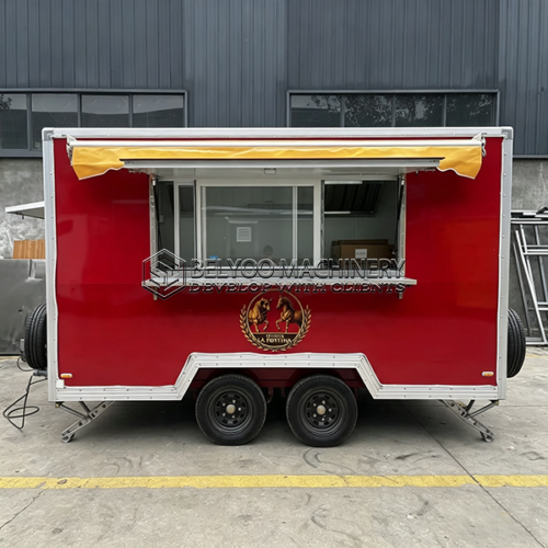 12FT Red Sticker Square Food Trailer