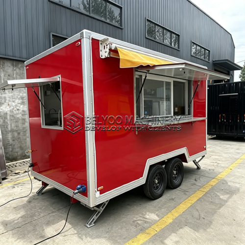 12FT Red Sticker Square Food Trailer