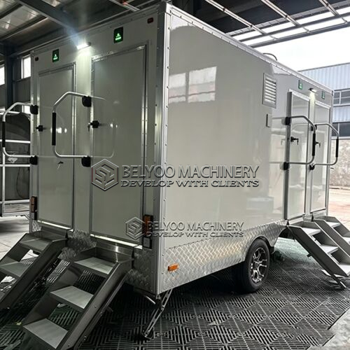 13.8FT White 4 Station Restroom Trailer