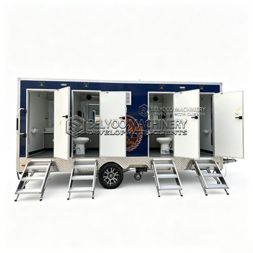 18FT Blue 4 Station Luxury Toilet Trailer