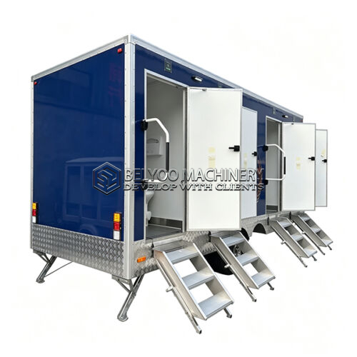 18FT Blue 4 Station Luxury Toilet Trailer