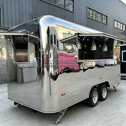 14.8FT Mirror Stainless Steel Food Trailer Mobile Concession Kitchen