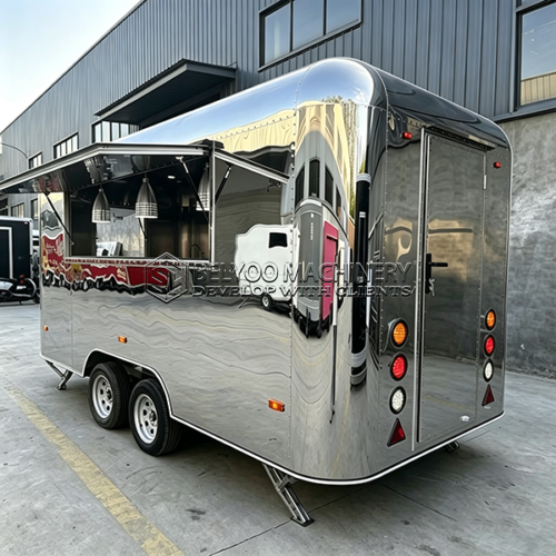 14.8FT Mirror Stainless Steel Food Trailer Mobile Concession Kitchen