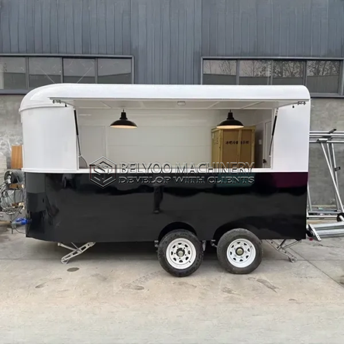 13FT White and Black Horse Food Trailer