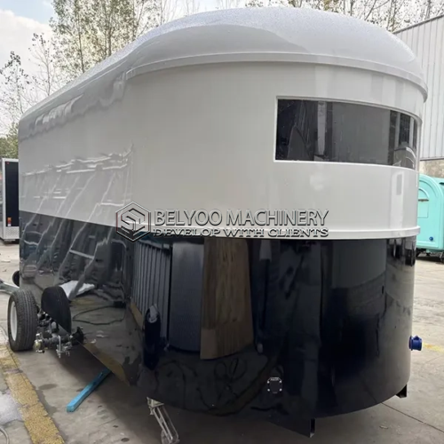 13FT White and Black Horse Food Trailer